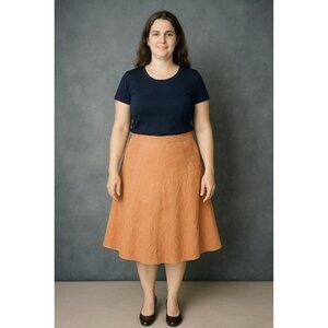 Iris And Ink Coral Goat Suede Skirt Size 8